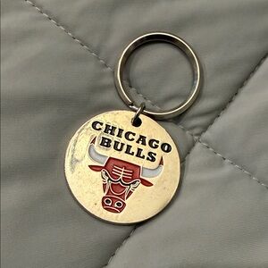 Chicago Bulls Metal Keychain - Red and Silver Team Logo